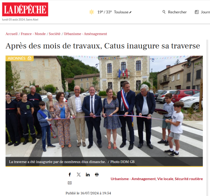 Réception des travaux de la traversée et des 3 places à Catus (46) - 16/07/24